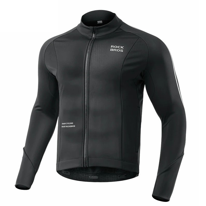 ROCKBROS YPW057 Men's Cycling Jersey Winter Thermal Long Sleeve Fleece Cycling Jacket with 5 Pockets ROCKBROS YPW057 Men's Cycling Jersey Winter Thermal Long Sleeve Fleece Cycling Jacket with 5 Pockets